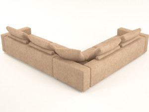 venus brown corner sofa Modelo 3D
