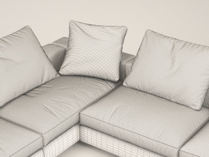 venus brown corner sofa Modelo 3D