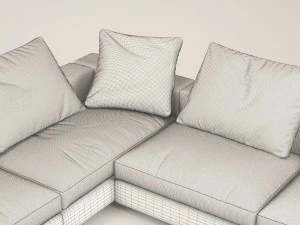 venus brown corner sofa 3D Model