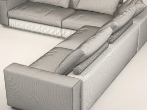 venus brown corner sofa 3D Model