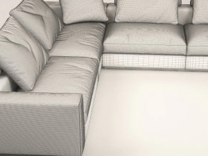 venus brown corner sofa 3D Model