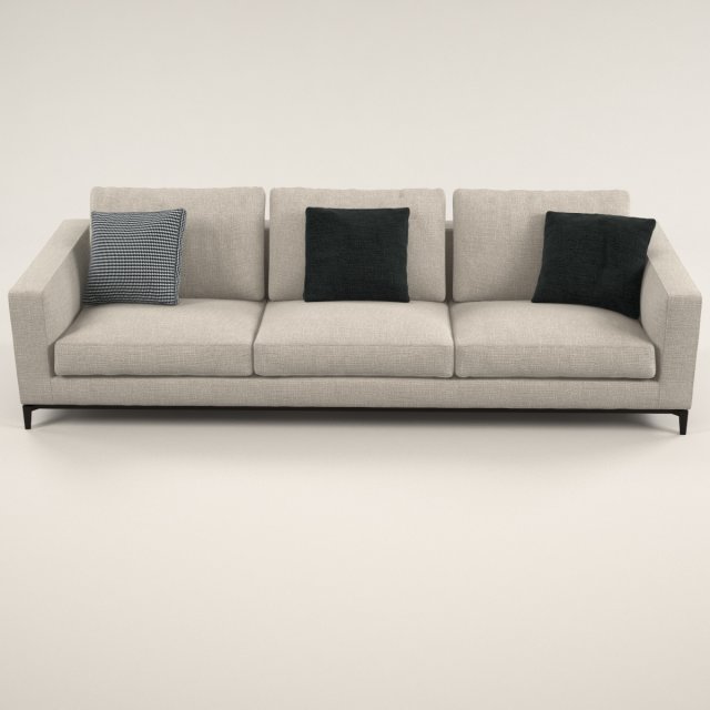 silver sofa Model 3D .c4d .max .obj .3ds .fbx .stl .blend 