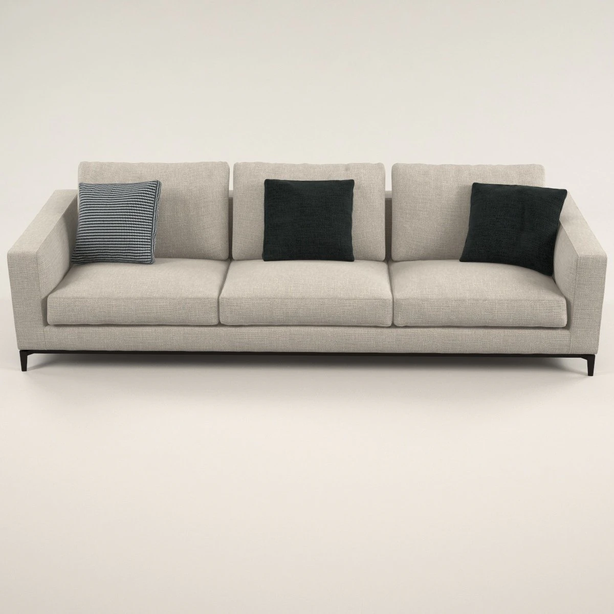silver sofa 3D Model .c4d .max .obj .3ds .fbx .stl .blend