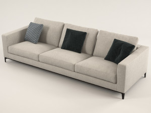 silver sofa Model 3D