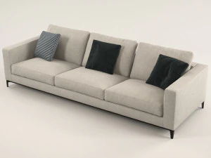 silver sofa 3D Model