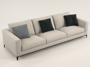 silver sofa Model 3D