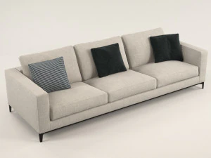 silver sofa 3D Model