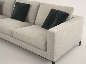 silver sofa Model 3D