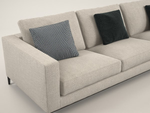 silver sofa Model 3D