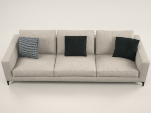 silver sofa Model 3D