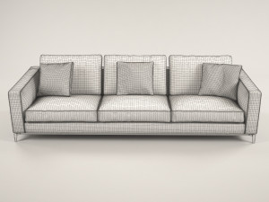 silver sofa Model 3D