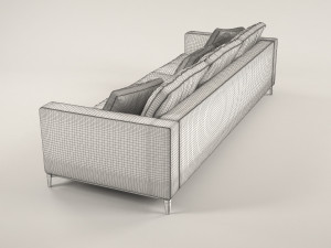 silver sofa Model 3D