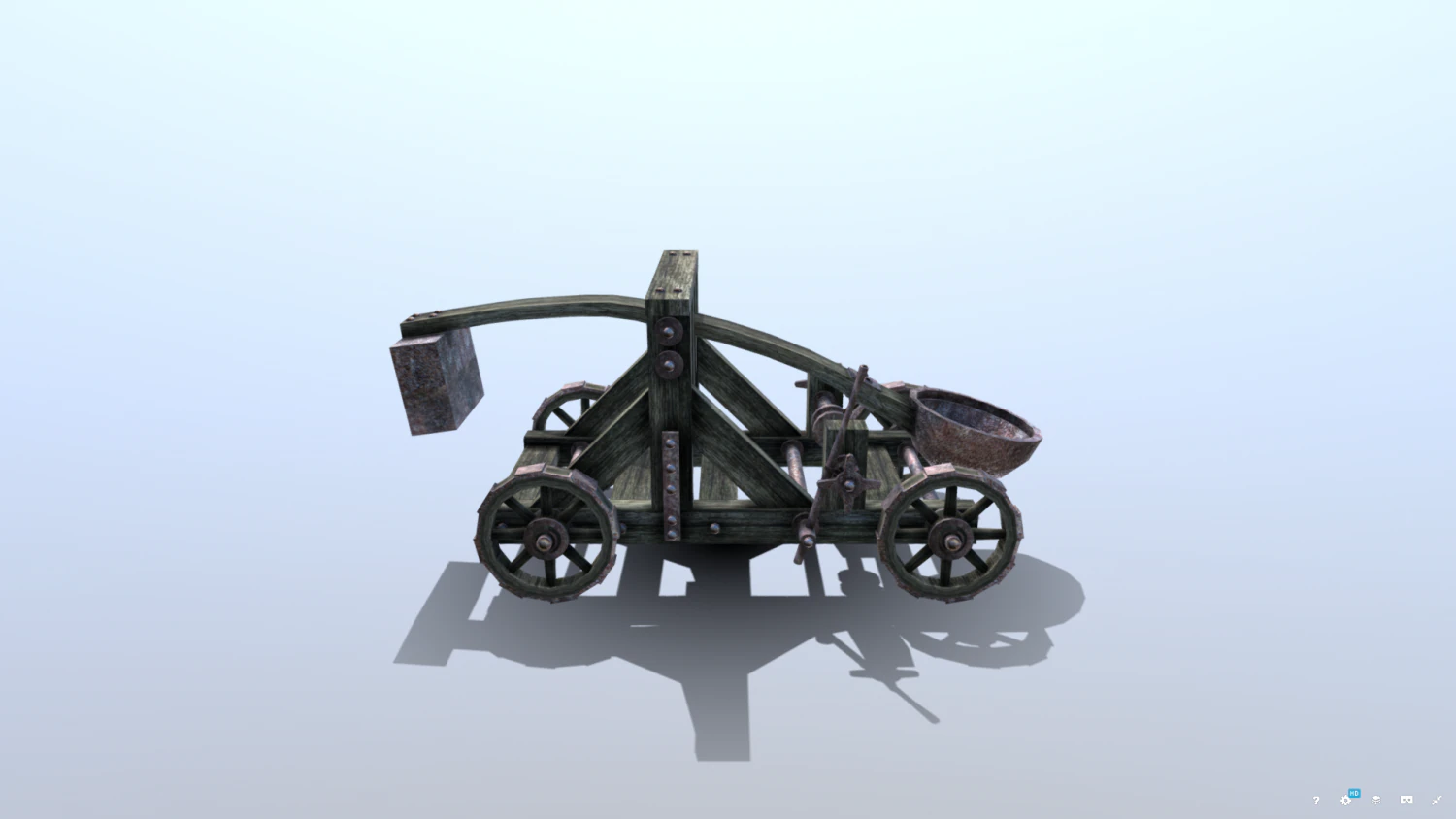 medieval catapult 3D Model .c4d .max .obj .3ds .fbx .stl .blend 