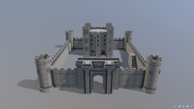 medieval celtic castle 3D 模型 .c4d .max .obj .3ds .fbx .stl .blend 