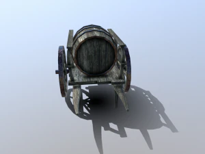 medieval barrel cart 3D Model
