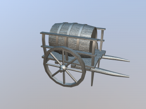 medieval barrel cart Modello 3D