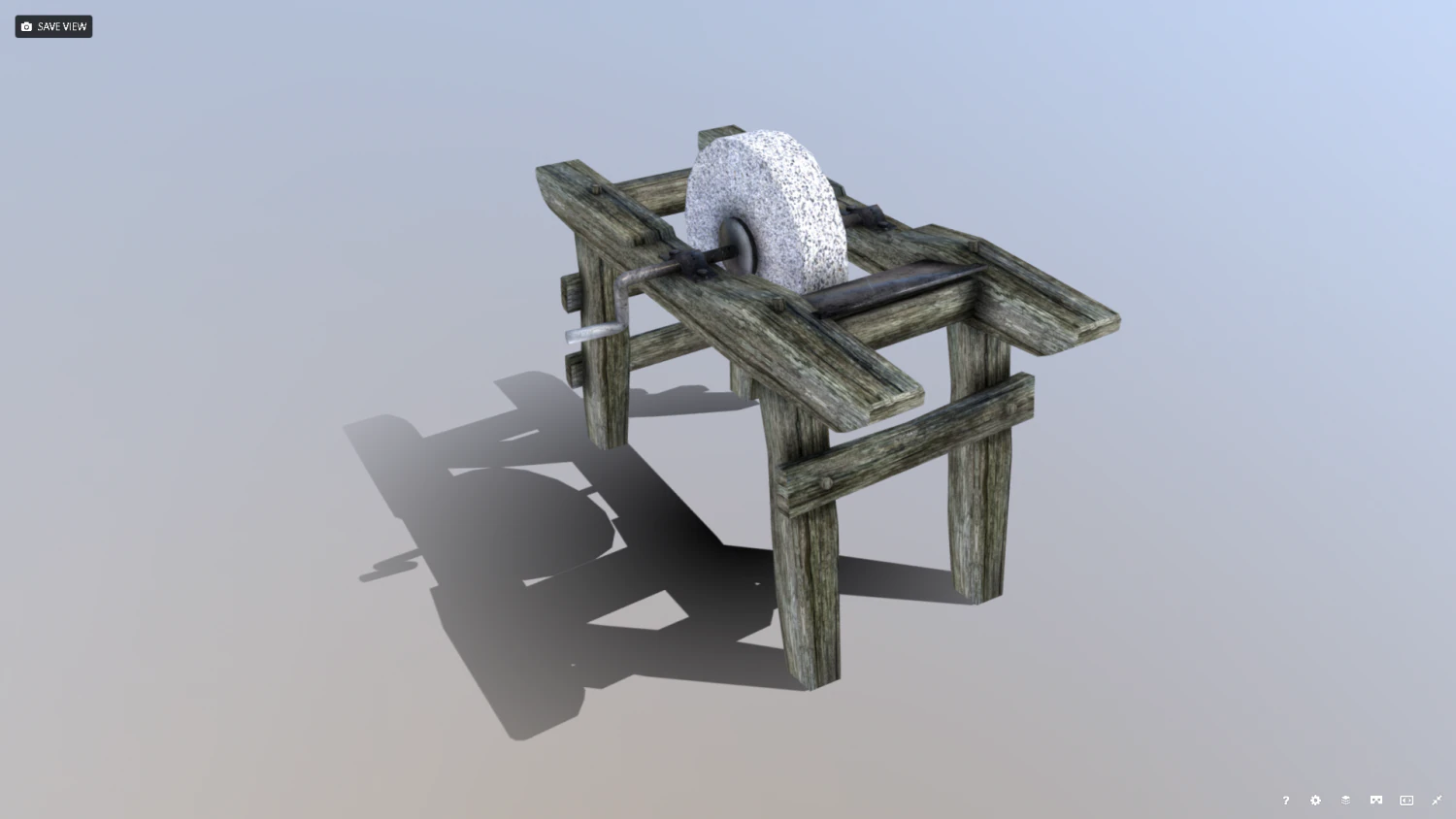 medieval grindstone 3D Model .c4d .max .obj .3ds .fbx .stl .blend 