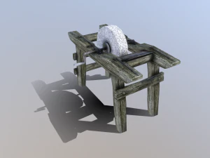 средневековый точильный камень 3D Модель
