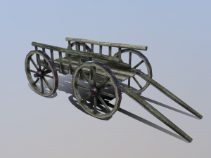 medieval cart Model 3D