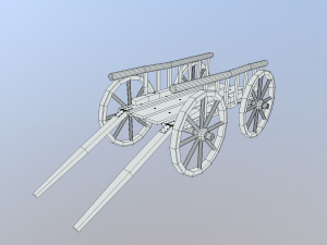 medieval cart Model 3D
