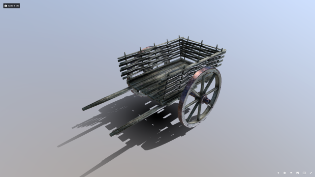 medieval wattle cart 3D 모델 .c4d .max .obj .3ds .fbx .stl .blend 