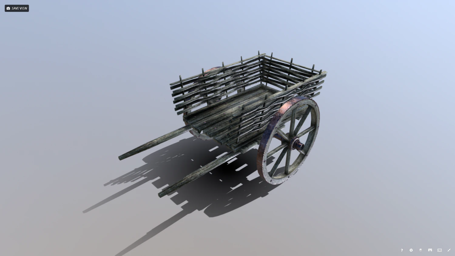 medieval wattle cart 3D Model .c4d .max .obj .3ds .fbx .stl .blend