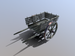 medieval wattle cart 3D 모델