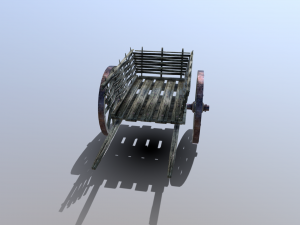 medieval wattle cart 3D 모델