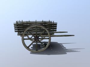 medieval wattle cart 3D 모델