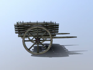 medieval wattle cart 3D Model