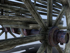 medieval wattle cart 3D Model