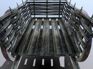 medieval wattle cart 3D 모델