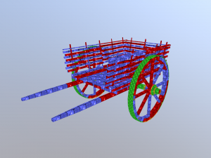 medieval wattle cart 3D 모델