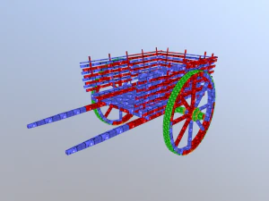 medieval wattle cart 3D Model