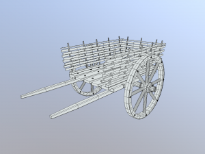 medieval wattle cart 3D 모델