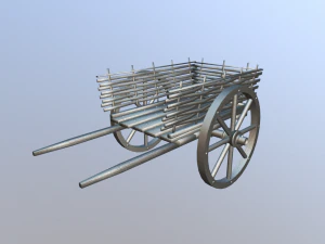 medieval wattle cart 3D Model