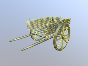medieval wattle cart 3D 모델