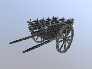 medieval wattle cart 3D 모델