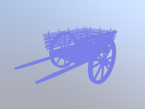 medieval wattle cart 3D 모델