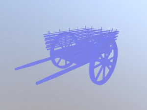 medieval wattle cart 3D Model