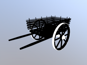 medieval wattle cart 3D 모델
