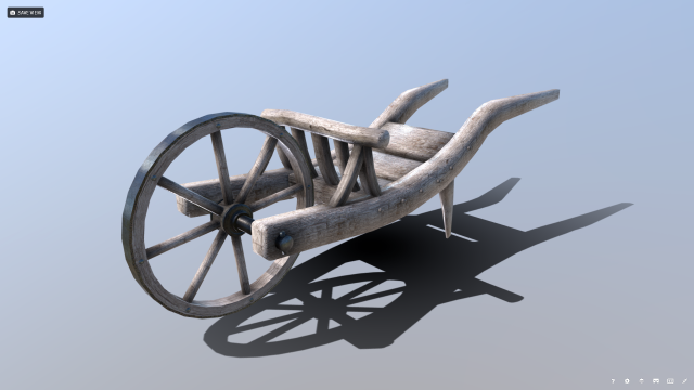 medieval wheelbarrow 3D Model .c4d .max .obj .3ds .fbx .stl .blend 