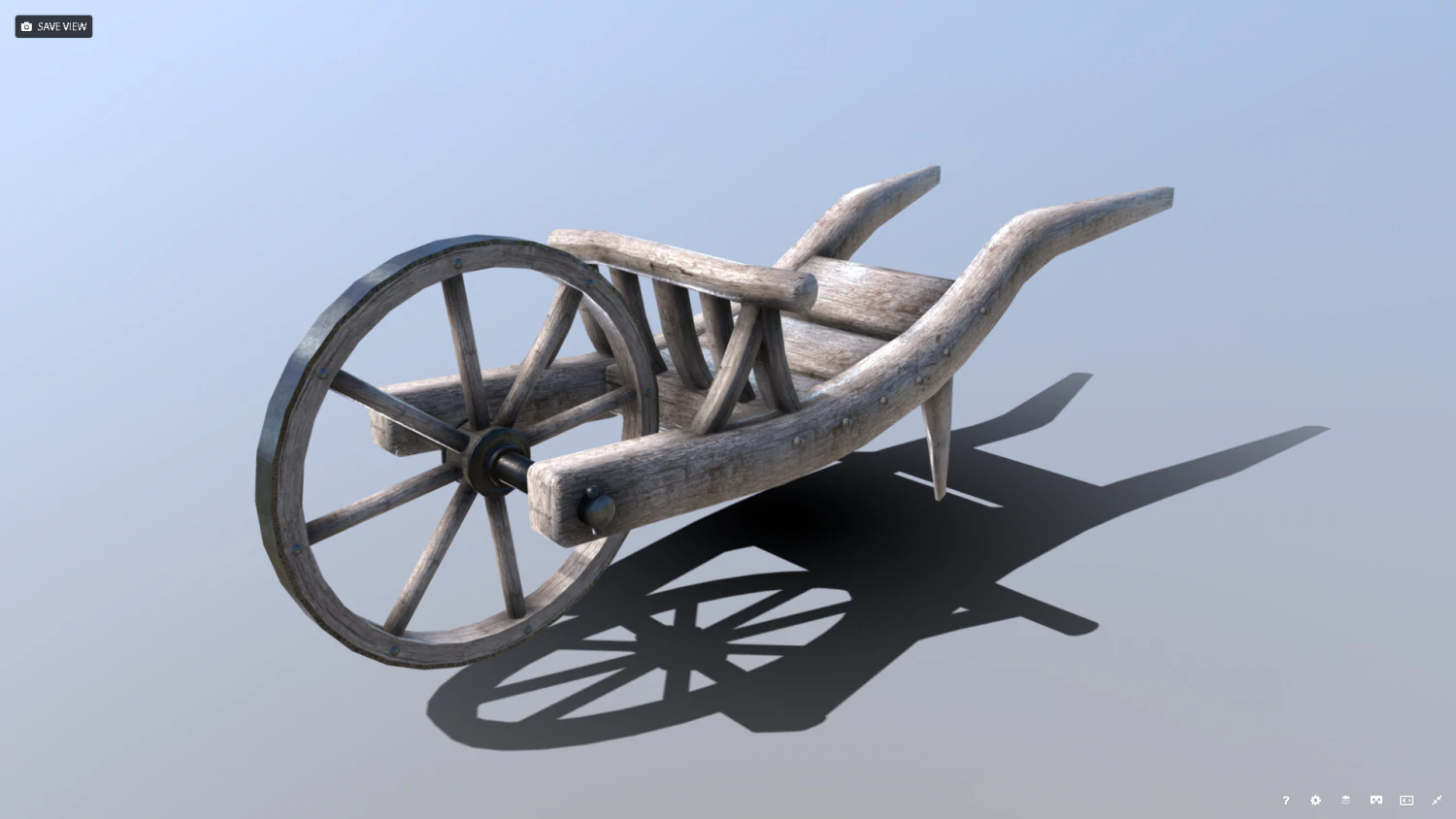 medieval wheelbarrow 3D Model .c4d .max .obj .3ds .fbx .stl .blend