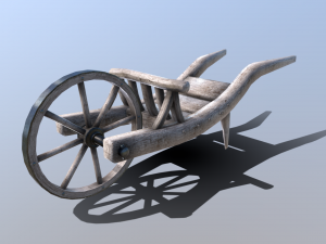 medieval wheelbarrow 3D 모델