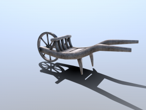 medieval wheelbarrow 3D Model