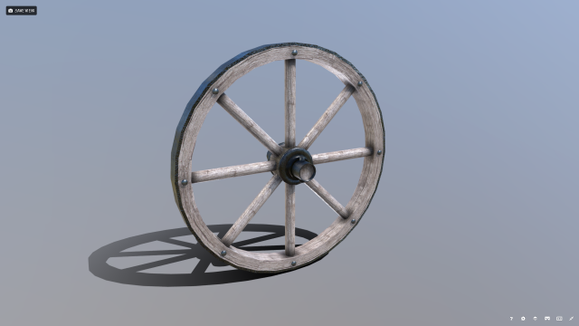medieval cart wheel 3D Model .c4d .max .obj .3ds .fbx .stl .blend 