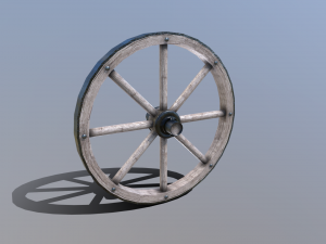 medieval cart wheel 3D 모델