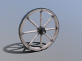 Medieval Cart Wheel 3D Model