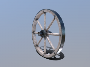 medieval cart wheel 3D Model