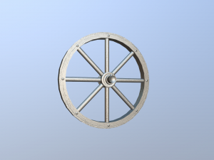 medieval cart wheel 3D Model
